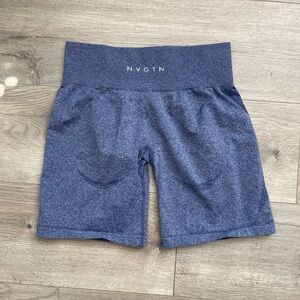 Nvgtn Blue High-Waisted glute contour seamless gym Shorts size large